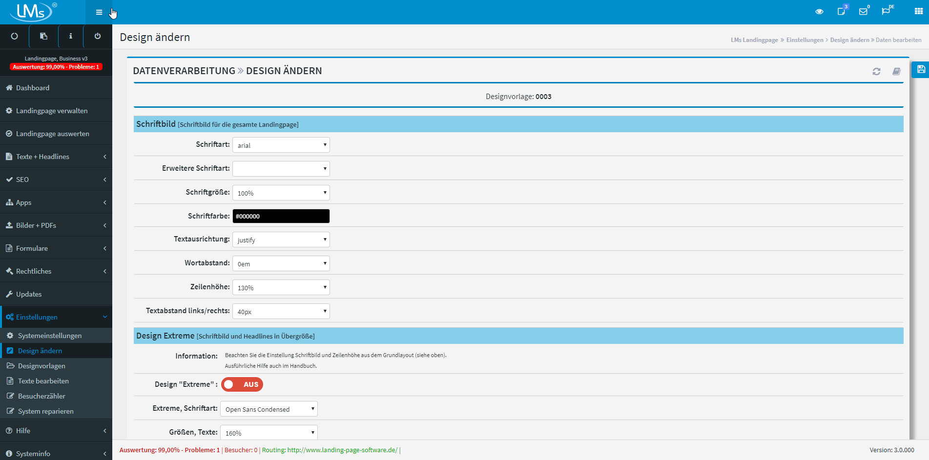 Landingpage Business V.3 - Das Design ändern Landingpage Business V.3 - Das Design ändern