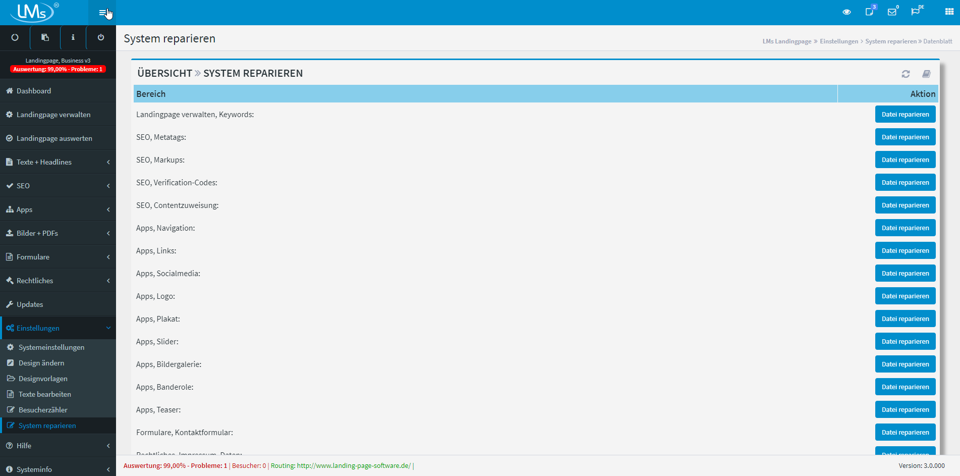 Landingpage Business V.3 - System reparieren Landingpage Business V.3 - System reparieren