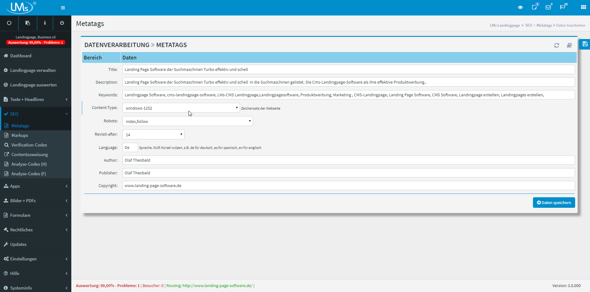Landingpage Business V.3 - Die Metatags Landingpage Business V.3 - Die Metatags